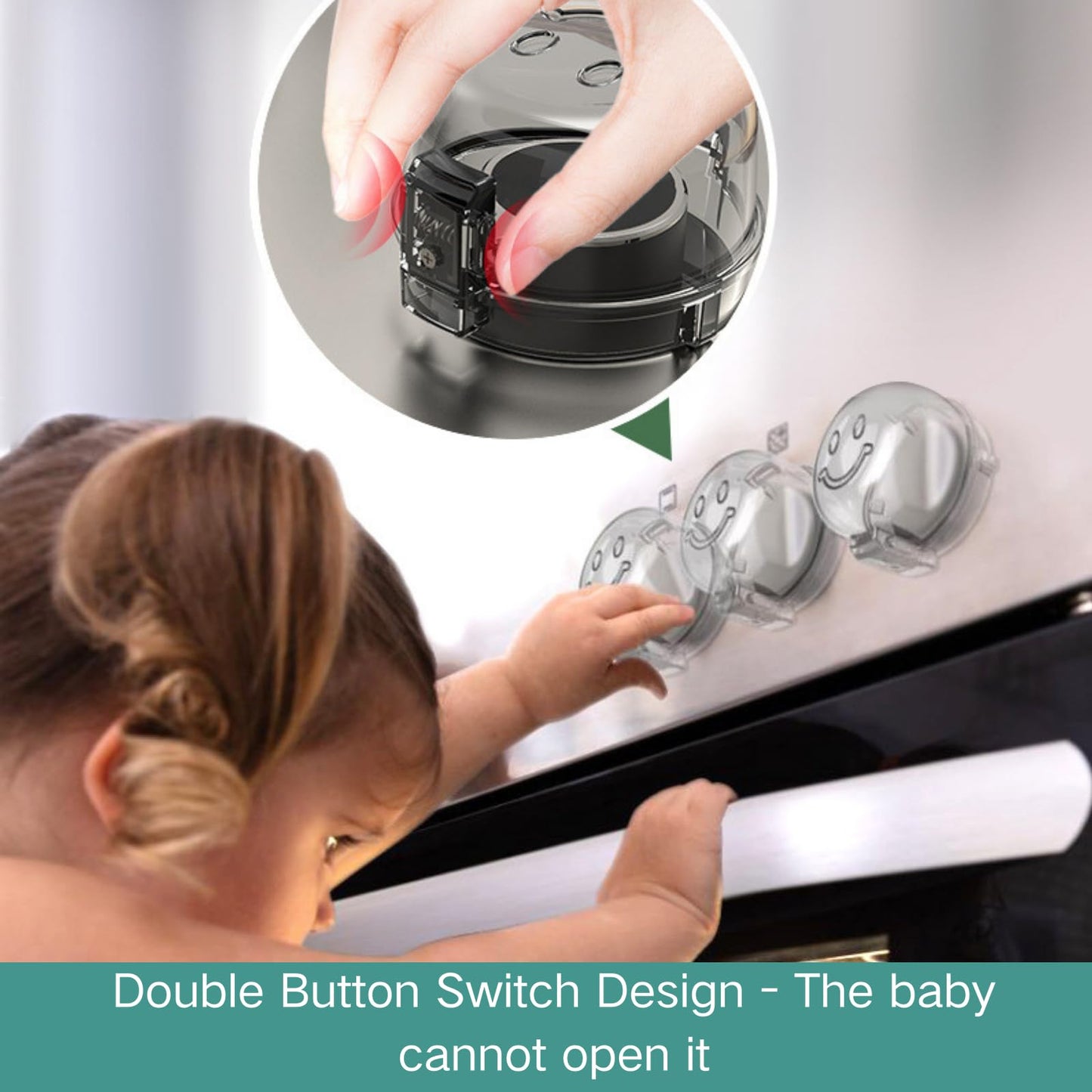 5 Pack Stove Knob Safety Covers – Child Proof Gas Stove Knob Covers, Universal Oven Lock Safety for Baby, Heat-Resistant Plastic Stove Knob Guards for Kitchen Safety (Clear)