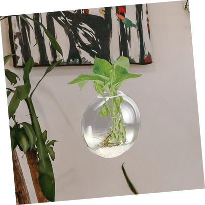 SOLUSTRE Wall Mounted Glass Vase for Hydroponics Plants Hanging Terrarium Planter for Indoor Decor for Propagation Station and Flower Display