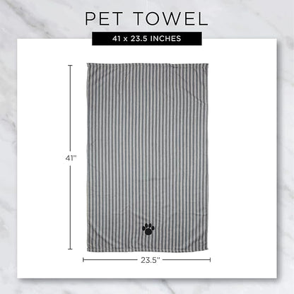 Bone Dry Pet Grooming Microfiber Towel, Embroidered Collection, X-Large,41x23.5, Lettuce Green (Pack of 2)