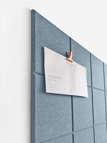 DECORITA Cork Board 24 x36 Alternative - 6 Pack Felt Wall Tiles with Safe Removable Adhesive Tabs, Cork Boards for Walls Home Office Pin Board Tack Board Cork Board - Gray Blue