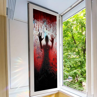 Cmialusie Bloody Hands Horror Scene Halloween Decor Window Film Window Privacy Film Glass Privacy Decals Living Room Sun Blocking Decor Removable Cling Stickers Window Stickers 17.3x39.3 Inch