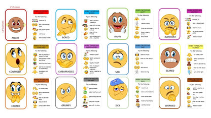 Thought-Spot Emotions Canvas Activity Set | Social Learning Game for Kids | Make Faces to Understand Feelings | 2 Canvases, 12 Double-Sided Emotion Cards with Coping Strategies, 55 Facial Pieces
