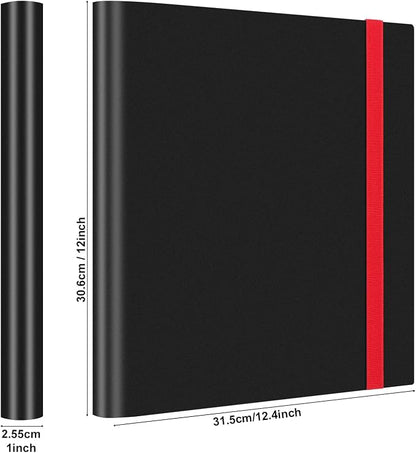 GEAoffice Card Binder, 12 Pockets Trading Card Album Folder Holder, 624 Side Loading Pockets Card Collection Binder for Yugioh, MTG, TCG, Sports & Games Cards, Black