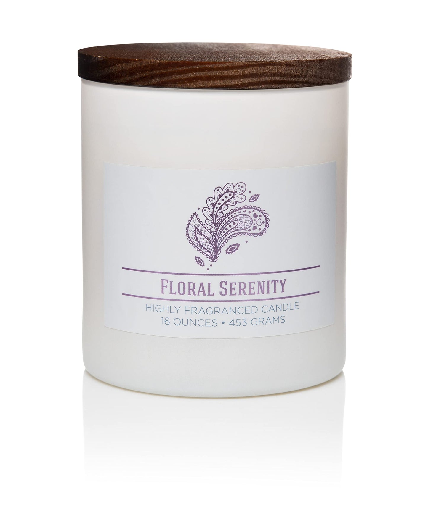 Carolina Floral Serenity Scented Candle, 16 oz Wellness Relaxing Aromatherapy Candle, 2 Wick White Jar Soy Blend Wax, Candles for Home, 60H Burn - Made in The USA