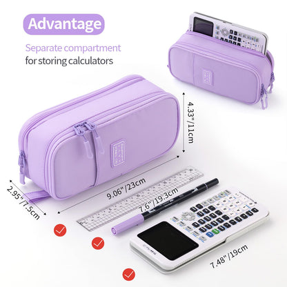 CICIMELON Large Pencil Case Big Storage Pen Pouch Bag with Compartment for School Supplies Office College Teen Boys Girls Adults, Upgraded Purple