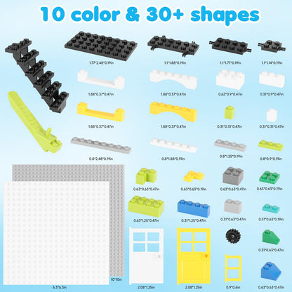 ekuzi 1200 Creative Building Blocks Set Compatible with Major Brands Classic, Includes Dual-Sided and Single-Sided Baseplates, Variety of Accessories to Spark Imagination (boy)