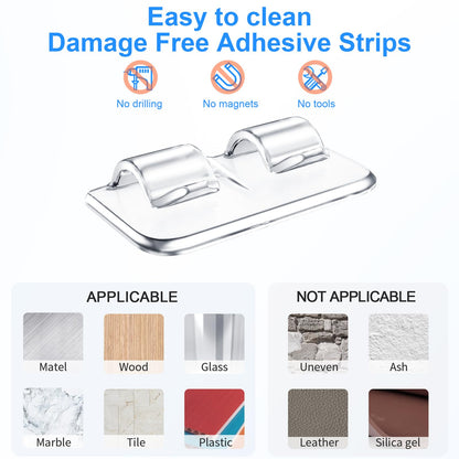 Hetyue Hooks for Outdoor String Lights Clips: 26Pcs Heavy Duty Light Hook with Waterproof Adhesive Strips - Outside Clear Cord Holders for Hanging Christmas Lighting - Outdoors Sticky Clip