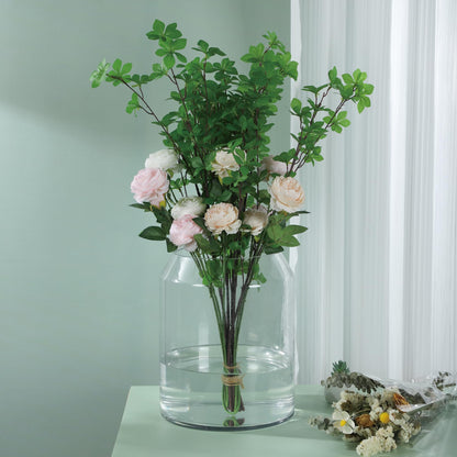 13" High 10.6" Wide Large Handmade Clear Modern Glass Vase, Glass Flower Vase, Scandinavian Glass Vase, Glass Container, Glass Terrarium, Hurricane, Fish Bowl, Centerpiece (Clear, 10.6"x13")