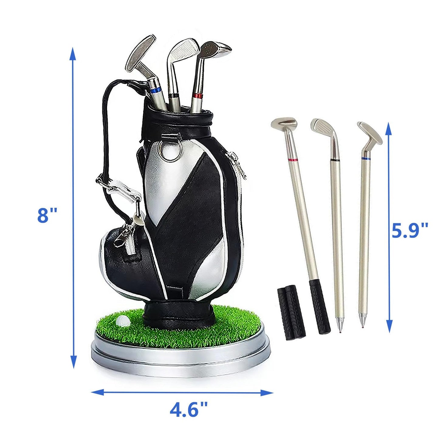 Golf Gifts for Men - Ideal Stocking Stuffers for Adults, White Elephant Gifts for Golfers, Dad, Him, Coworkers, Boss on Christmas & Birthday - Funny Golf Pen Holder, Home Office Decor Desk Accessories