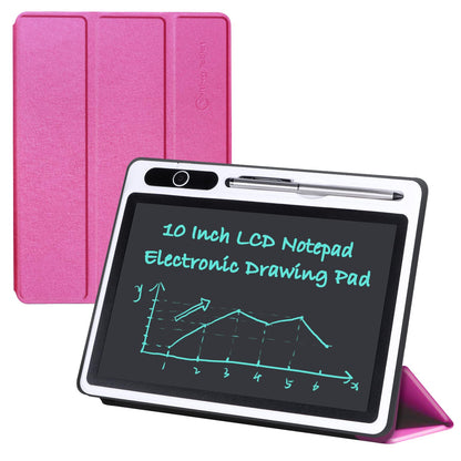 LCD Writing Tablet 10 inch Electronic Handwriting Pad Doodle Board with Leather Protective Case Christmas Birthday Gifts for Adults at Home Business Office(Pink)