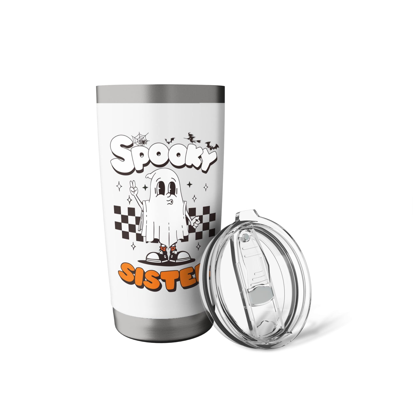 Spooky Sister Halloween Ghost Costume Retro Groovy Stainless Steel Insulated Tumbler
