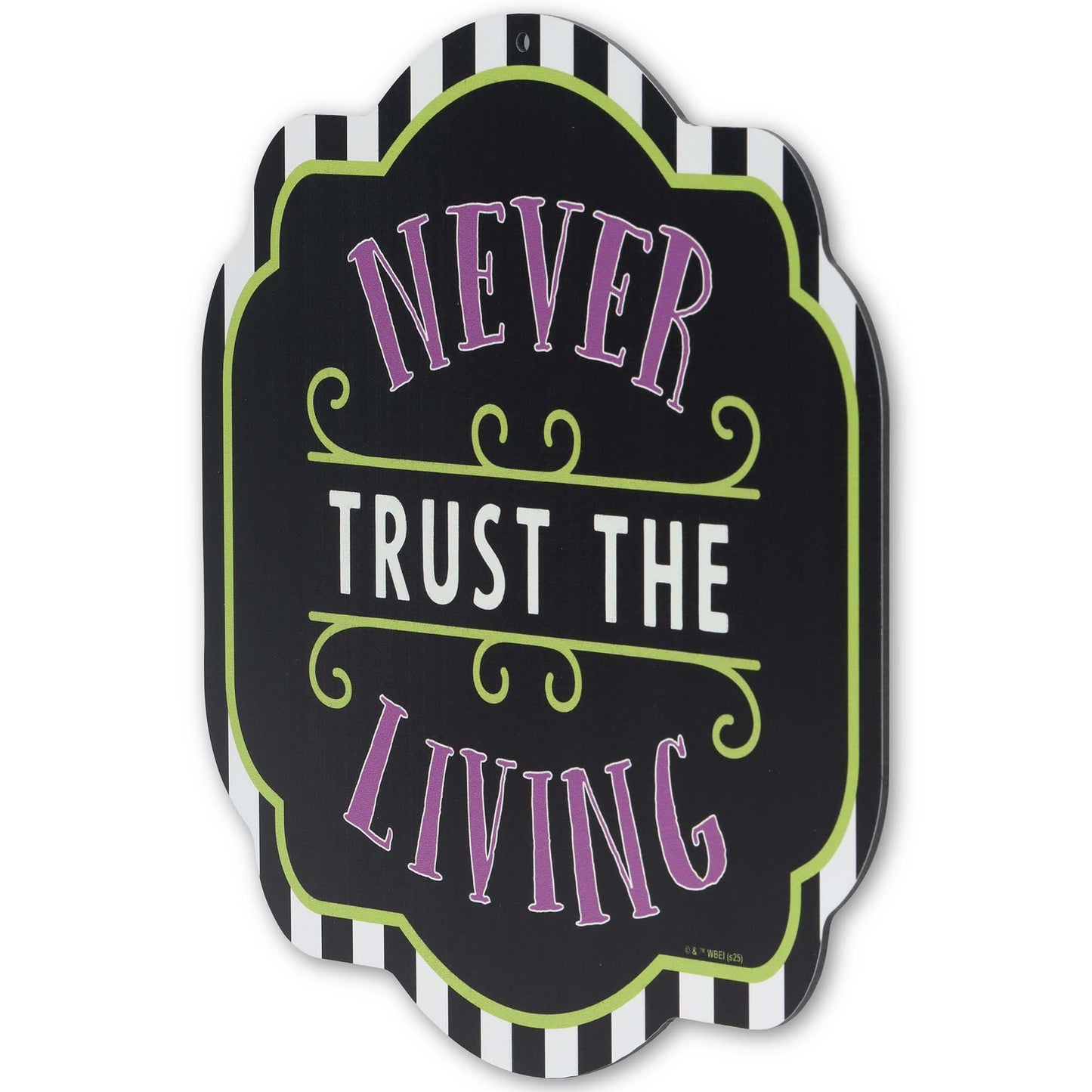 Beetlejuice Never Trust the Living Metal Wall Decor - Spooky Beetlejuice Sign for Halloween Decor