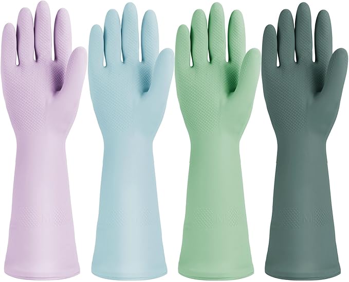 Jsocoah Cleaning Gloves for Dishwashing, 4/5 Pairs Reusable Kitchen Gloves for Wash, Household Cleaning Glove for Dishes Pet