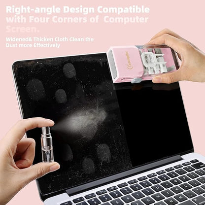 Keyboard Cleaning Kit, All in 1 Laptop Cleaning Kit for MacBook iPhone iPad Camera Lens Airpods Computer, Compact Keyboard Cleaner with Spray and Brush, Multitool for Electronic Screen