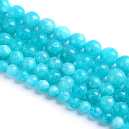 6MM 60PCS Natural Stone Amazonite Chalcedony Beads for Jewelry Making DIY Bracelet
