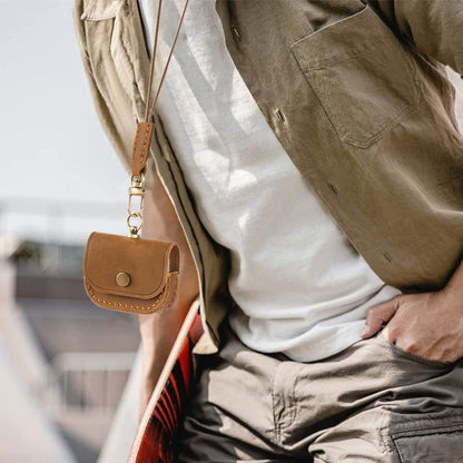Musiin Premium Leather Bag Compatible with Airpods Pro 2/1 and Earphone Protective Storage Cover Pouch Portable Carrying Case(Brown)