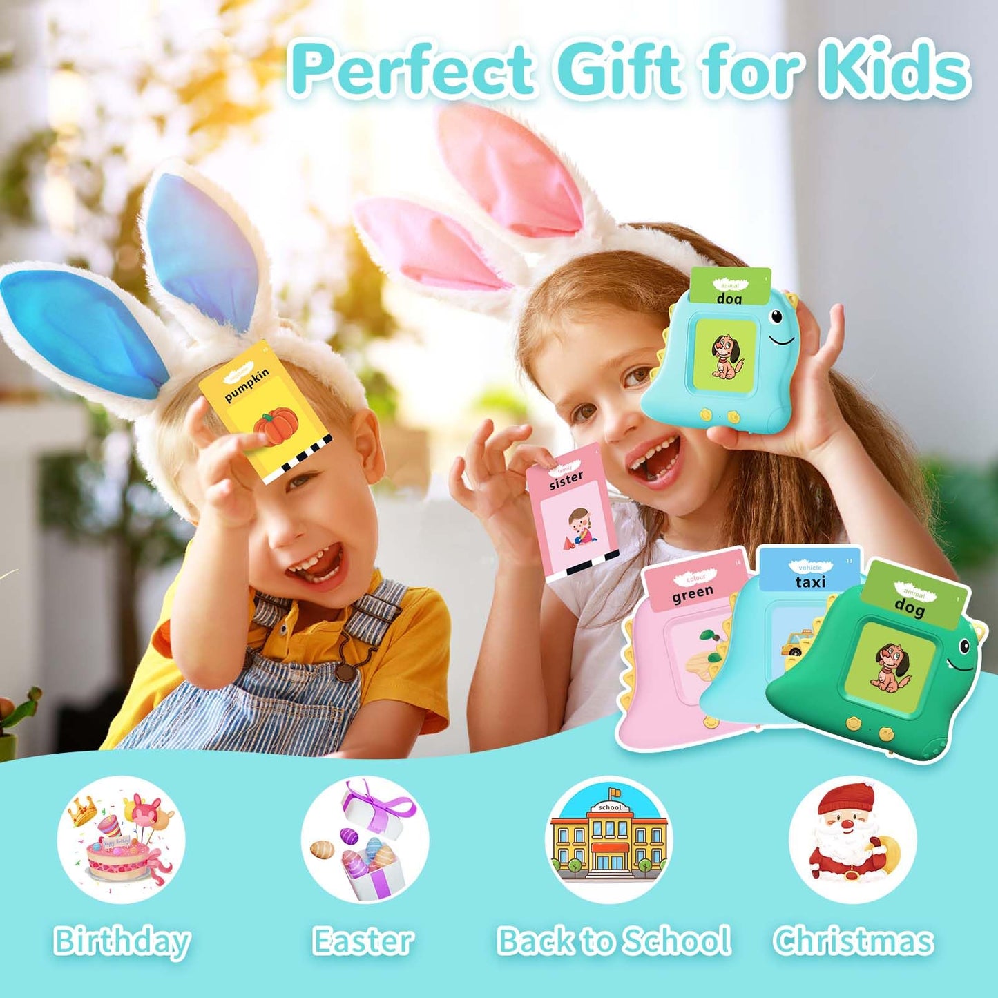 Alotwan Talking Flash Card, Learning Toys for Ages 2-4, Autism Sensory Toys for Toddlers, Speak Montessori for 2+ Year Old, Kids Gift for Boys Girls Birthday Preschool Activity 510 Sight Words