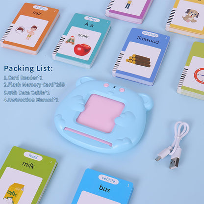 Talking Flash Cards for Toddler 1 2 3 4 5, Learning Toys for Toddlers Pocket Speech, Talking Learning Flash Cards Educational Toys Sensory Toys Gift for Boys and Girls (510 Sight Words-Bear Blue)