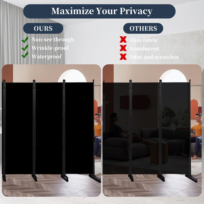 Room Divider 6 Panel-132''Wide Folding Privacy Screen,Large Partition Wall