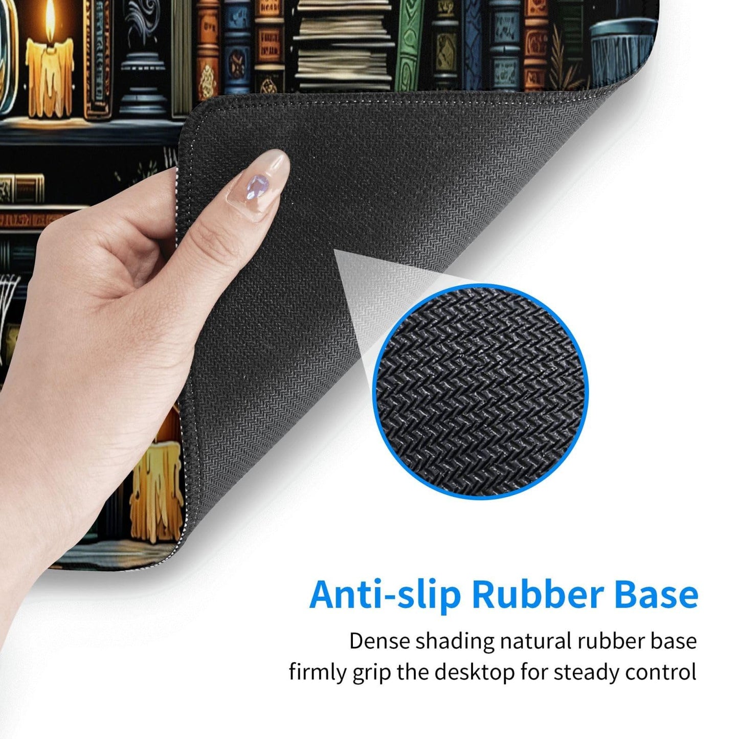 Large Gaming Mousepad, Mystical Gothic Library XL Mouse Pad with Stitched, Full Long Waterproof Non-Slip Base Keyboard Pad, PC Laptop Computer Mat for Men Office Decor, 31.5 * 11.8 in
