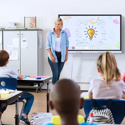 NEWORK 55 Inch 4K Smart Board - Google EDLA-Certified Interactive Whiteboard, Android 14 OS, 50-Point Touch, Wireless Casting - Digital Whiteboard for Classrooms & Hybrid Offices (Board Only)