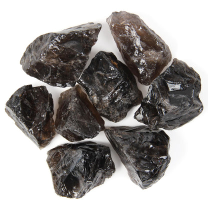 1.1lb Bulk Raw Smoky Quartz Rough Crystals- Natural Smoky Quartz Raw Stones Crystal for Tumbling, Cabbing, Fountain Rocks, Decoration, Polishing, Wire Wrapping, Wicca & Reiki Crystal Healing