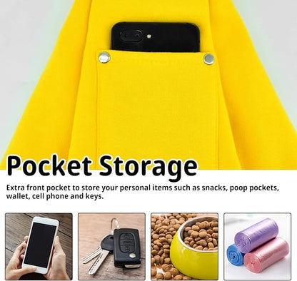 CUBY Dog and Cat Sling Carrier - Hands Free Reversible Small Pet Carrier Sling with Storage Pocket Design - Suitable for Puppy, Small Dogs Cats Outdoor Travel Walking(Yellow)