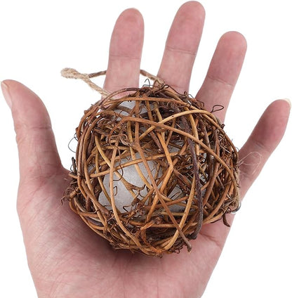 Toddmomy 2Pcs Bird Nest Material Balls Hanging Outdoor Hummingbird Nesting House 3.14In for Outside Garden and Backyard Birding