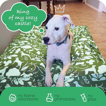 Molly Mutt Amarillo by Morning Dog Bed Duvet Cover, GOTS-Certified 100% Organic Cotton Canvas Cover for Dog, Puppy, or Cat Bed, Durable, Washable, and Free of Harmful Chemicals, Round, 36"x5"
