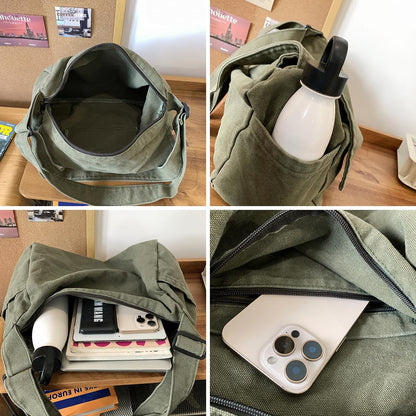 Collsants Messenger Bag for Women Men Satchel Bag Canvas Crossbody Shoulder Bag Casual Sling Bag(green)