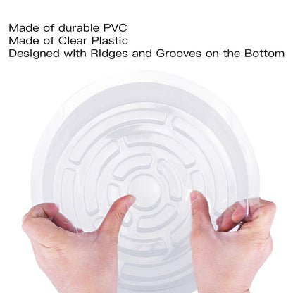 Rocutus Plant Saucer,20 Pack Plastic Plant Saucer Drip Trays Small Plant Plate Dish,Heavy Duty Clear Plastic Plant Saucers Flower Pot Tray Flower Pot Drip Pan for Indoor and Outdoor Plants (6 Inch)