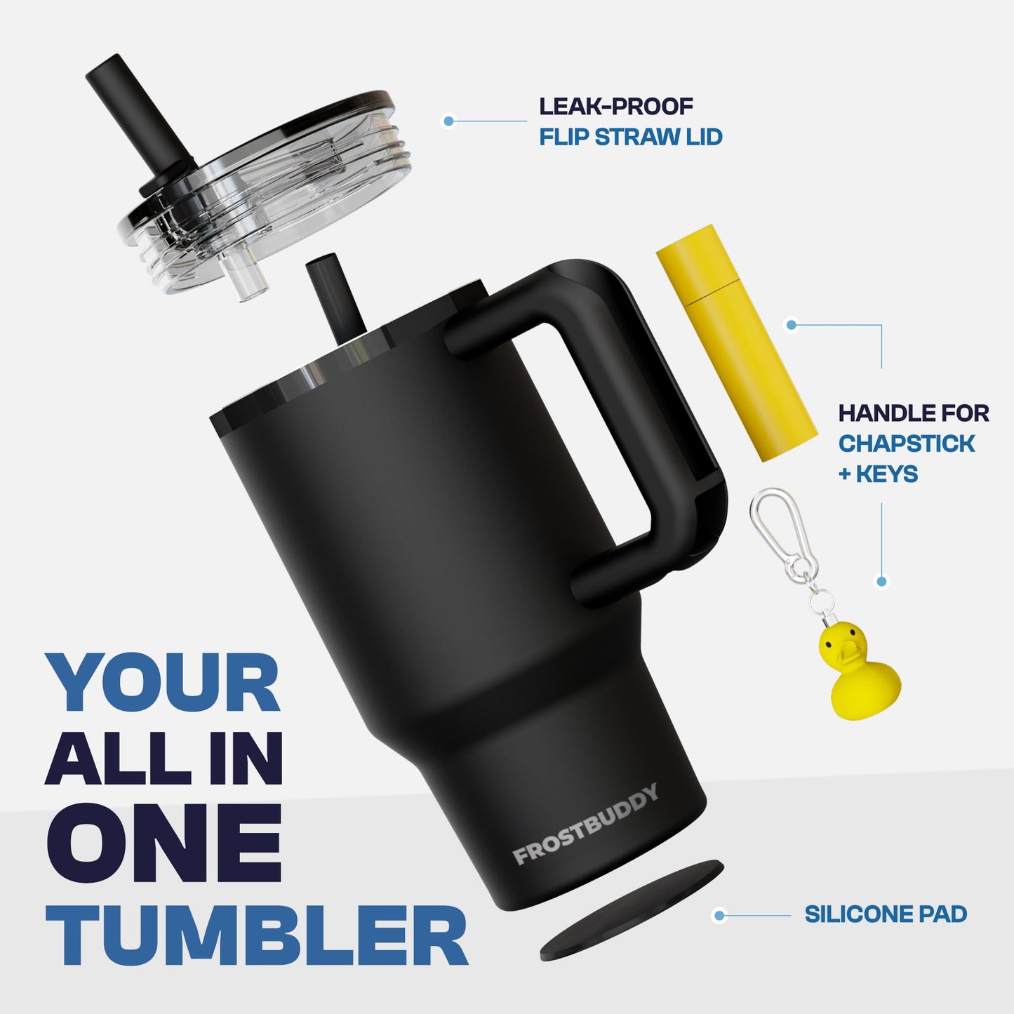 Frost Buddy Thicc Buddy - 16 oz Stainless Steel Vacuum Insulated Tumbler with Lid and Straw for Water - Travel Mug Cupholder Friendly - Gifts for Women Men Him Her (Aurora)