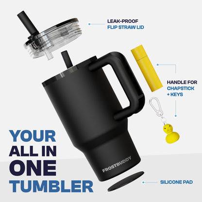 Frost Buddy Thicc Buddy - 16 oz Stainless Steel Vacuum Insulated Tumbler with Lid and Straw for Water - Travel Mug Cupholder Friendly - Gifts for Women Men Him Her (Aurora)