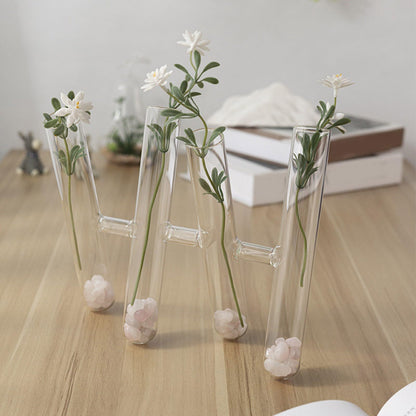 Glass Flower Vases 3/4 Tube Plant Terrariums for Hydroponic Plant Container Home Wedding Decorations Striped Glass Vases