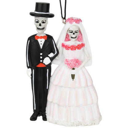 Tree Buddees Death Do Us Part Ornament – Halloween Skeleton Wedding Resin Ornament – Spooky Bride & Groom for Creepy Cute Holiday Decor - or Wedding Cake Topper
