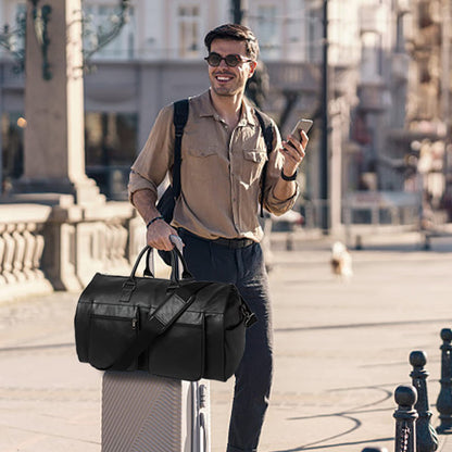 Convertible Travel Garment Bag,Carry on Garment Duffel Bag for Men Women - 2 in 1 Hanging Suitcase Suit Business Travel Bag Black