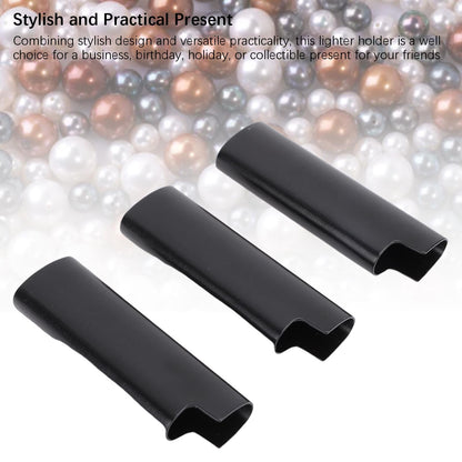 AYNEFY 3PCS Metal Lighter Case – Zinc Alloy Protective Sleeve for Lighters, Travel-Friendly Lighter Holder for Bar, Party & Gifts, Stylish Black Lighter Accessory (Pack of 3)