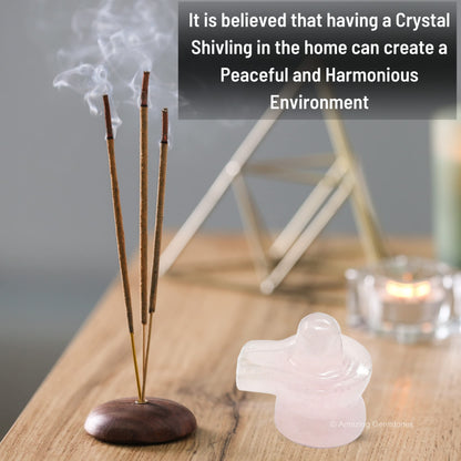 Amazing Gemstone Shiva Lingam Stone Rose Quartz Crystal - Shivling for Pooja, Home Office Room Decor Made of Healing Crystals and Healing Stones - Adiyogi Shiva Lingams