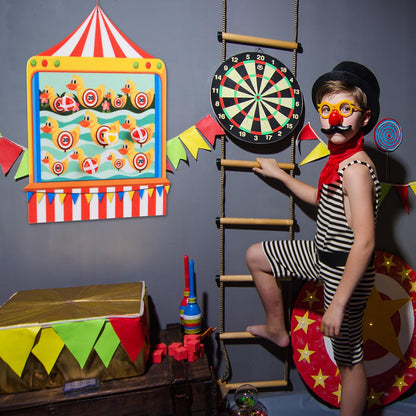 Qumenan Carnival Games for Kids - Dart Board with 10 Sticky Balls Felt Carnival Theme Party Decorations for Indoor Outdoor Activities Circus Birthday Party Decoration Supply Set (19.7x13.8 Inches)