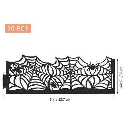 50Pcs Candle Wraps Halloween Tea Light Votive Cut Decorative Wraps Spiderweb Paper Candle Holder for LED Battery Tealight Candles Halloween Party Decorations