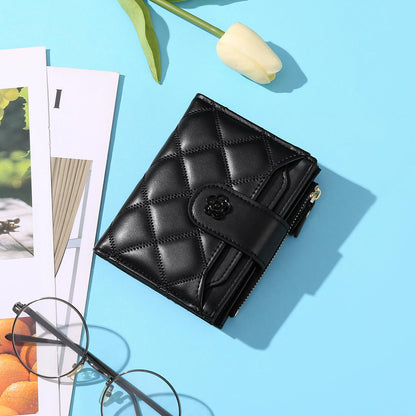 RNIEGA Small Wallets for Women Leather Bifold Wallet Women RFID Blocking Purse Credit Card Holder with 15 Card Slots and ID Window Coin Pocket