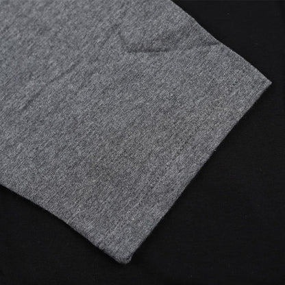 Mens Muscle Cut Raglan T Shirts with 3/4 Sleeve Fitness Workout Tops Black-Dark Grey L