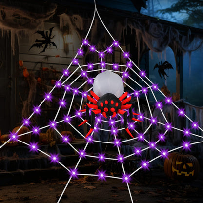 Giant Spider Webs Halloween Decoration Outdoor,Halloween Spider Web for Scary Halloween Yard Decorations
