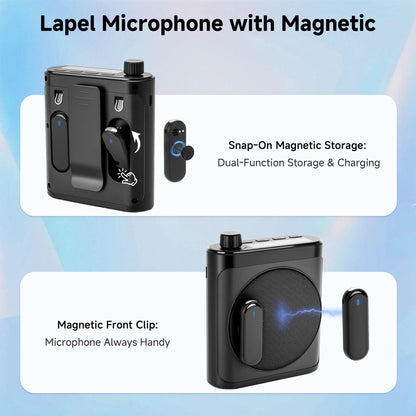 Sunnymark Voice Amplifier Wireless Microphone with Bluetooth Lavalier (Black)