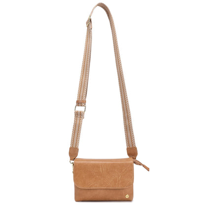 MINICAT RFID Blocking Small Crossbody Bags for Women Vegan Leather Mini Travel Purses Cell Phone Purse Cross Body Bag (Earthy Brown Nylon Strap)