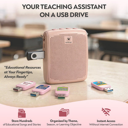 WinBridge Voice Amplifier with Bluetooth, Portable Speaker and Microphone Set, Wireless Mic Headset Speaker for Teachers, Tour Guide, Publick Speaking, Fitness Instructors, Features Mute, WB002 Pink