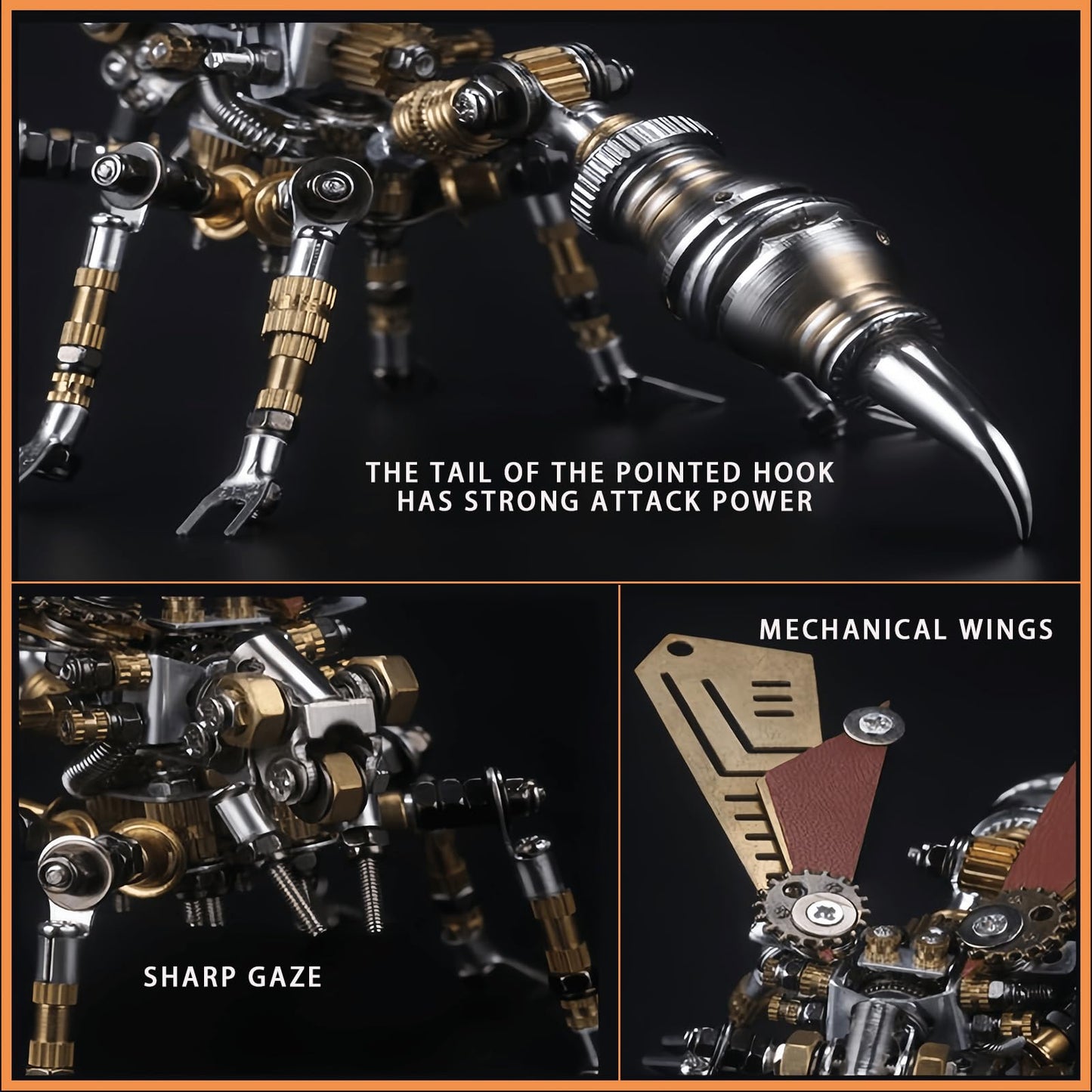3D Metal wasp Puzzle, Punk Insect Metal Model, 3D Puzzle Mechanical wasp Building Blocks, Fun DIY Assembly, high-end Men's Gifts.