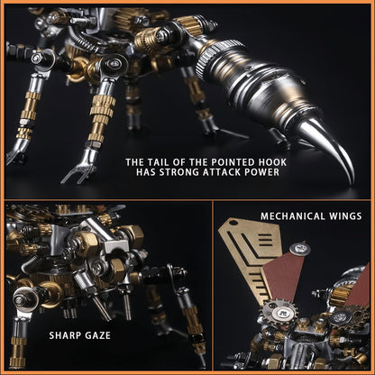3D Metal wasp Puzzle, Punk Insect Metal Model, 3D Puzzle Mechanical wasp Building Blocks, Fun DIY Assembly, high-end Men's Gifts.
