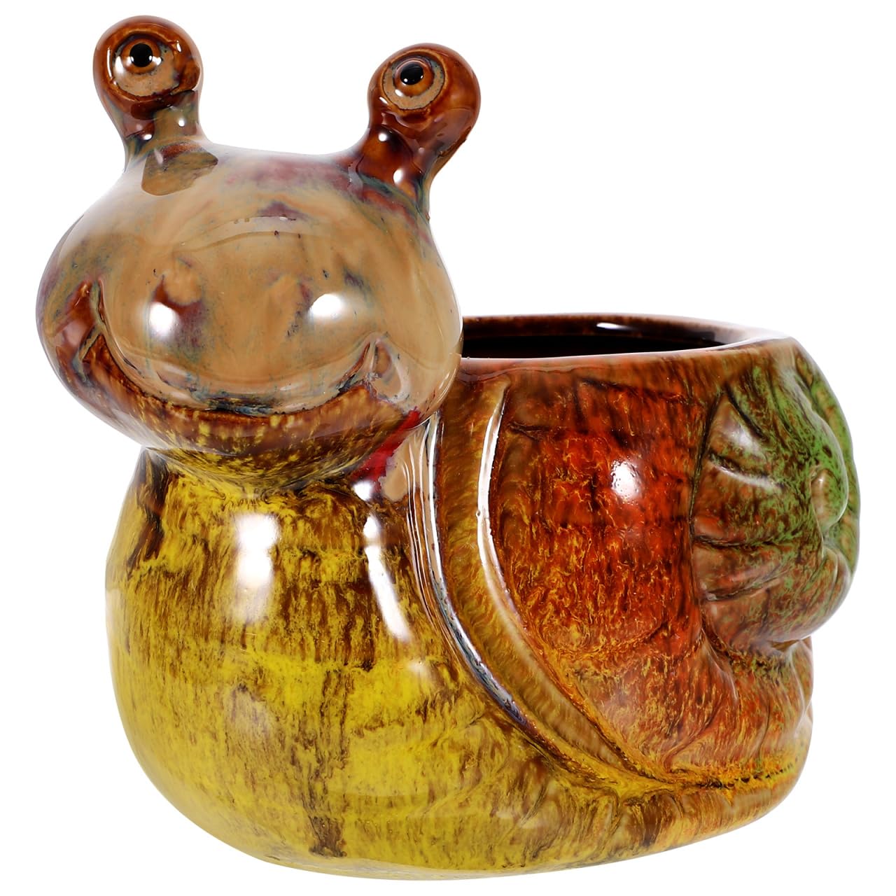 OFFSCH Snail Flowerpot Decorative Resin Planter 5.90X5.11X3.34In Indoor Outdoor Succulent Pot for Home Garden Balcony Tabletop Decor