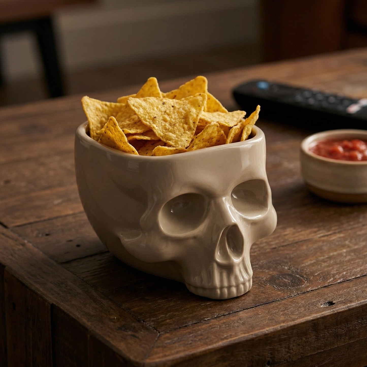 WTVRIT Gothic Skull Bowl – Large 17oz/500ml Ceramic Food-Safe Candy Bowl, Dishwasher & Microwave Safe – Halloween Decor, Unique Gothic Gift, Cereal Ice Cream Serving Bowl for Dark Aesthetic Home
